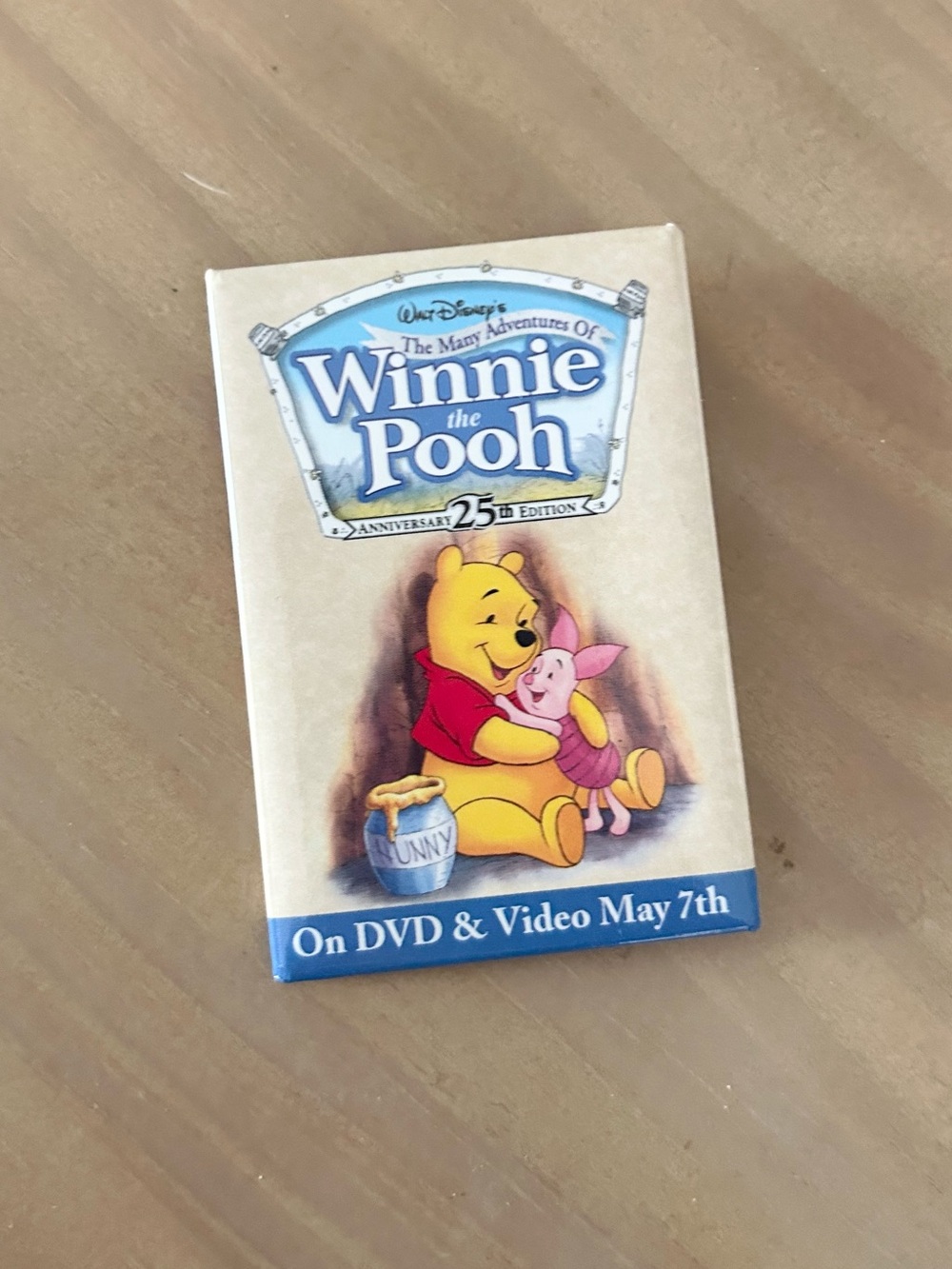 Vintage Disney Winnie the Pooh 25th Anniversary Promo Pin Button 2002